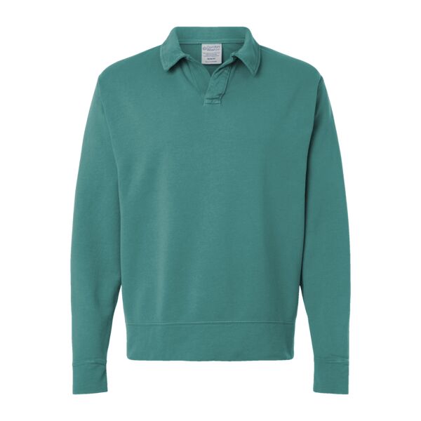 Unisex Garment-Dyed Polo Collar Sweatshirt Thumbnail